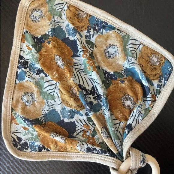 Floral Bamboo Lovey with Wooden Ring - Picture 2 of 2